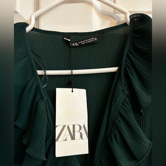 Zara Dark Green Long Sleeve Dress - Picture 4 of 6